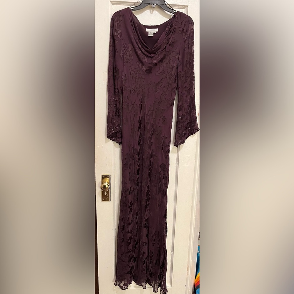 Papell Boutique Plum Evening Dress